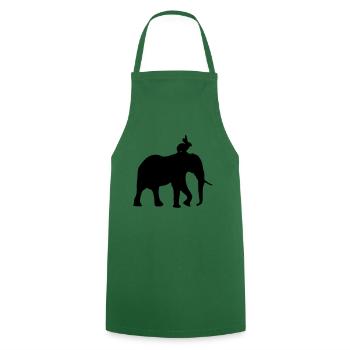 hase elefant - Tablier de cuisine - vert foncé - Devant - AI Model Male 185 dark (185cm)