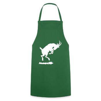 Springender Ziegenbock - Kochschürze - Grün - Vorne - AI Model Male 185 dark (185cm)