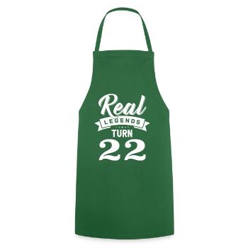 Real Legends Turn 22, 22 Birthday - Cooking Apron - green - Front - AI Model Male 185 dark (185cm)
