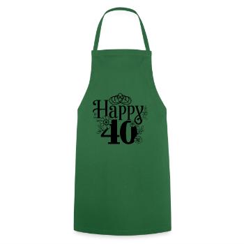 40e anniversaire - Tablier de cuisine - vert foncé - Devant - AI Model Male 185 dark (185cm)