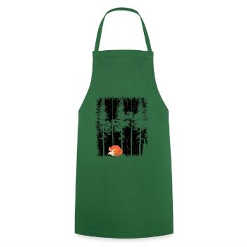 Sweet Fox in the Forest Retro Pattern Vintage Tree Forest - Cooking Apron - green - Front - AI Model Male 185 dark (185cm)