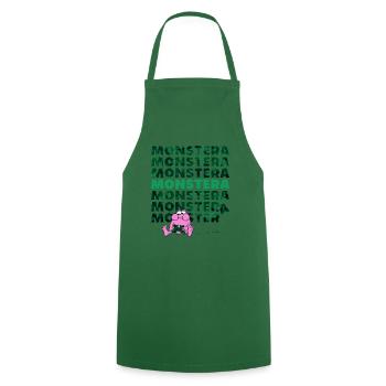 Monstre Monstera - Tablier de cuisine - vert foncé - Devant - AI Model Male 185 dark (185cm)