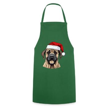Tête de Noël Boerboel Dog - Tablier de cuisine - vert foncé - Devant - AI Model Male 185 dark (185cm)