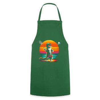 Badminton chat - Tablier de cuisine - vert foncé - Devant - AI Model Male 185 dark (185cm)