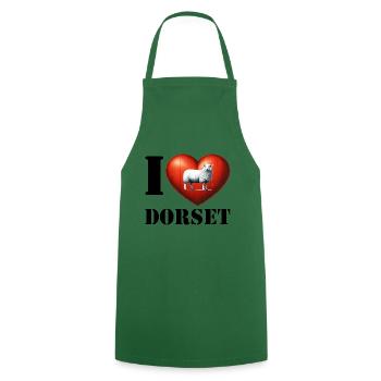 I love Dorset - Kochschürze - Grün - Vorne - AI Model Male 185 dark (185cm)