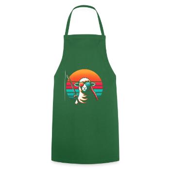 Fishing Sheep - Cooking Apron - green - Front - AI Model Male 185 dark (185cm)