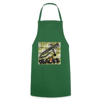 DEALER - Club WoW - Cooking Apron - green - Front - AI Model Male 185 dark (185cm)