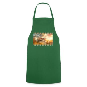 Retro muscle car in cinematic action - Cooking Apron - green - Front - AI Model Male 185 dark (185cm)