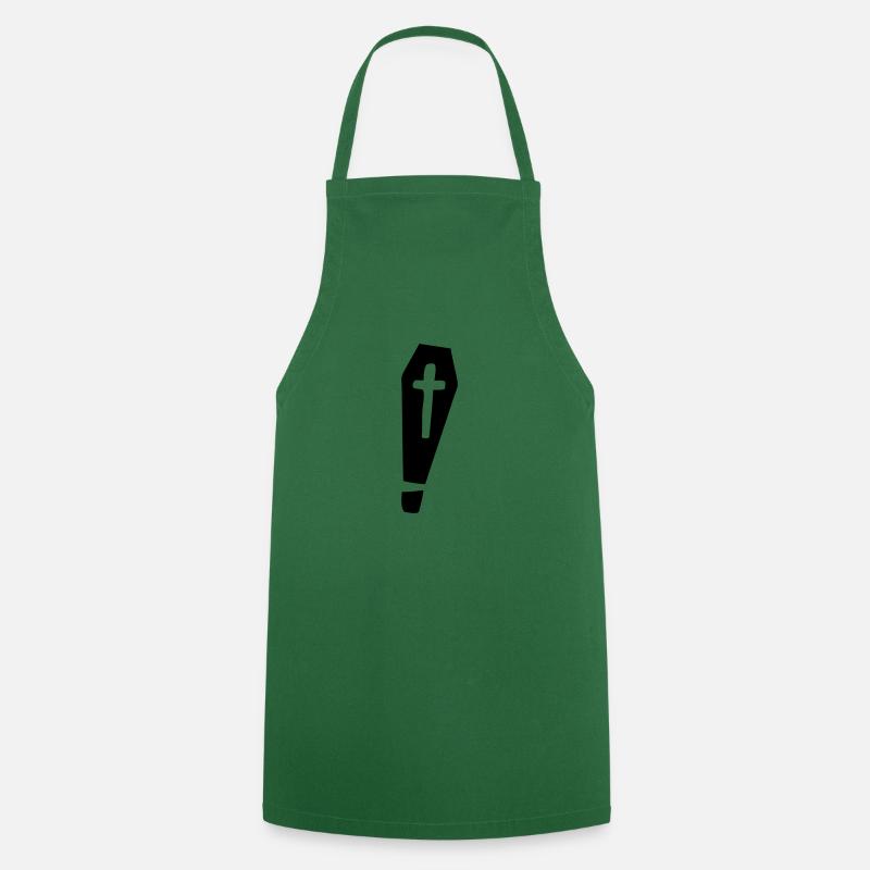 exlamation cercueil croix - Tablier de cuisine - vert foncé