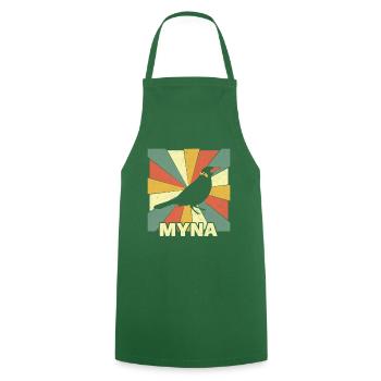 Beo, Mynah for bird lovers and gift - Cooking Apron - green - Front - AI Model Male 185 dark (185cm)