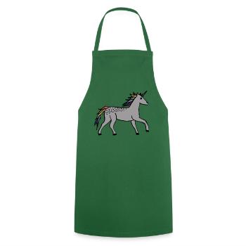 Cute Unicorn - Cooking Apron - green - Front - AI Model Male 185 dark (185cm)