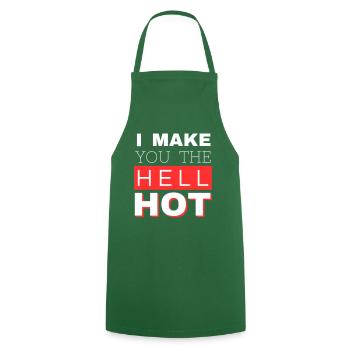 I Make You The Hell Hot White - Kochschürze - Grün - Vorne - AI Model Male 185 dark (185cm)