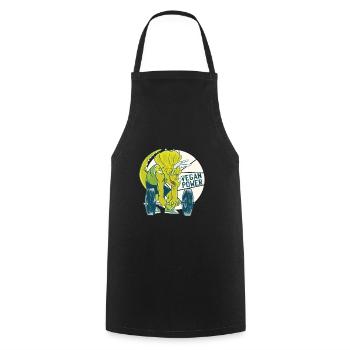 Vegan power - Cooking Apron - black - Front - AI Model Male 185 dark (185cm)