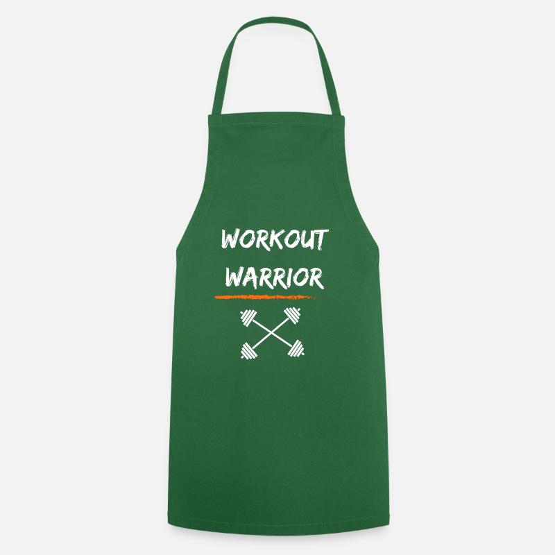 ''Workout Warrior'' Motivational Tee - Cooking Apron - green