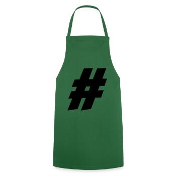 htag h tag hachtag logo symbole simple - Tablier de cuisine - vert foncé - Devant - AI Model Male 185 dark (185cm)