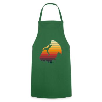Vintage Mountain Sports Retro Rock Climbing - Cooking Apron - green - Front - AI Model Male 185 dark (185cm)