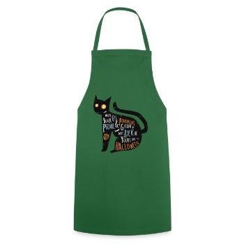 Bitcoin cat halloween lettering - Cooking Apron - green - Front - AI Model Male 185 dark (185cm)