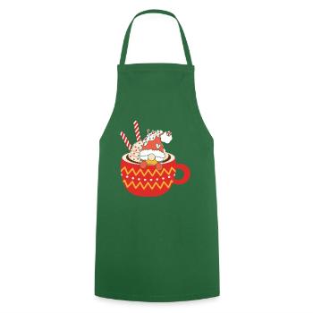 Noël Noël Gnomies - Tablier de cuisine - vert foncé - Devant - AI Model Male 185 dark (185cm)