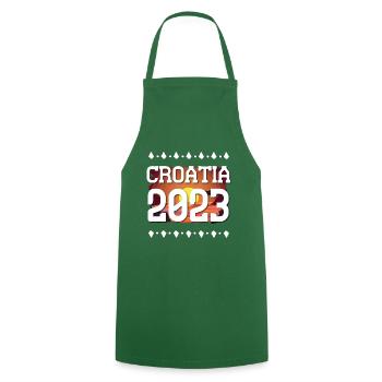 Croatia 2023 - Cooking Apron - green - Front - AI Model Male 185 dark (185cm)