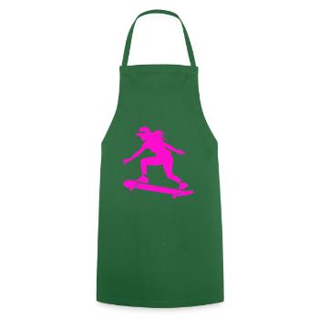 Skateboarding Woman Symbol Skateboard - Cooking Apron - green - Front - AI Model Male 185 dark (185cm)
