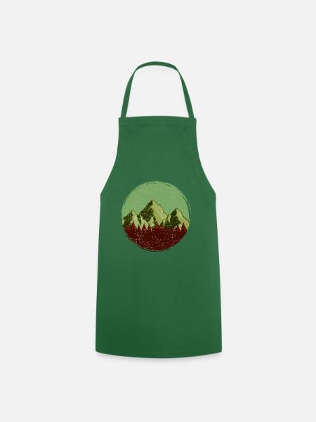 Berge Wald Symbol - Kochschürze - Grün