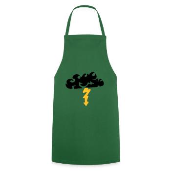 Lightning from a cloud / thunderstorm & lightning - Cooking Apron - green - Front - AI Model Male 185 dark (185cm)