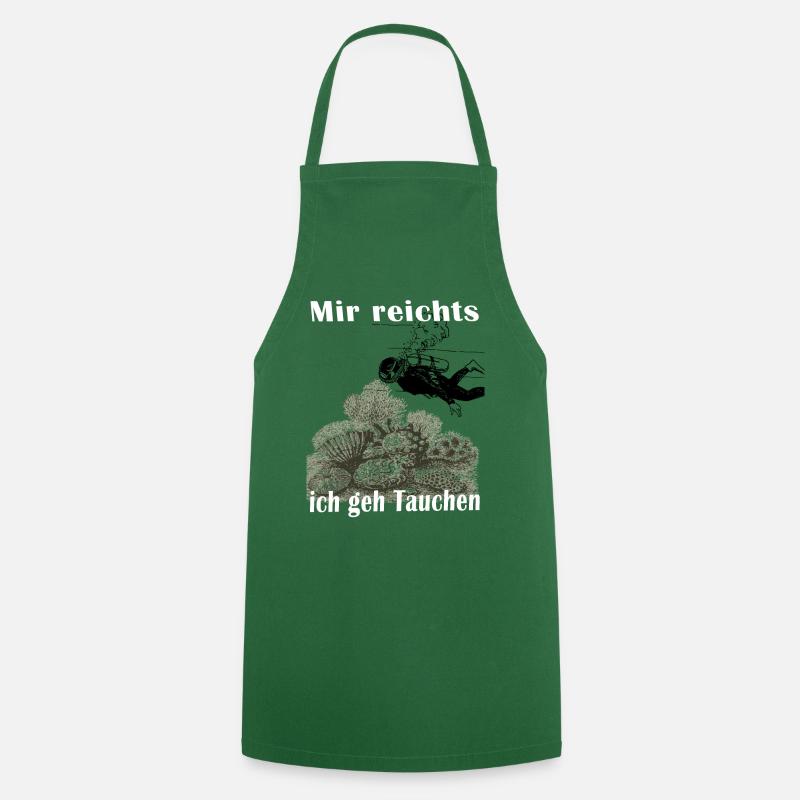 Plongée, plongeur, plongée - Tablier de cuisine - vert foncé