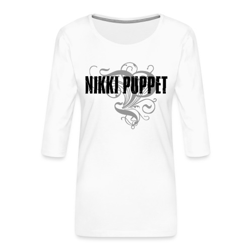 NIKKI PUPPET LOGO schwarz - Frauen Premium 3/4-Arm Shirt