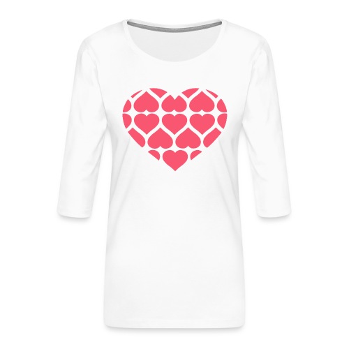 Herz rose - Frauen Premium 3/4-Arm Shirt