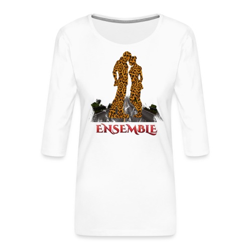 Ensemble leopard - couleur rouge crocodile - T-shirt Premium manches 3/4 Femme