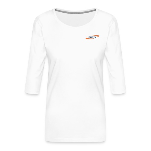 SFN Logo mit rundem Text in weiß - Frauen Premium 3/4-Arm Shirt