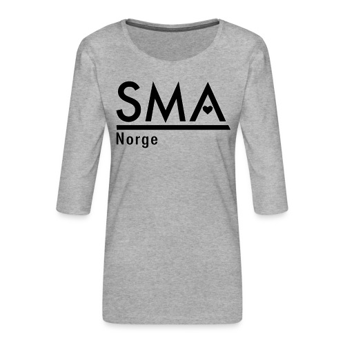 SMA Norge logo - Premium T-skjorte med 3/4 erme for kvinner