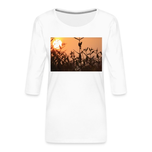 Blomma sol - Premium-T-shirt med 3/4-ärm dam
