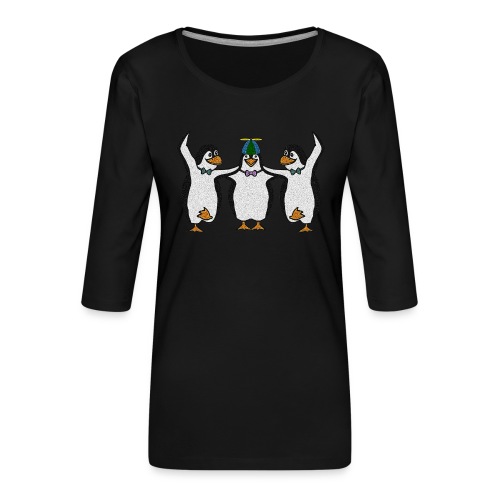 Penguin Trio - Women's Premium 3/4-Sleeve T-Shirt