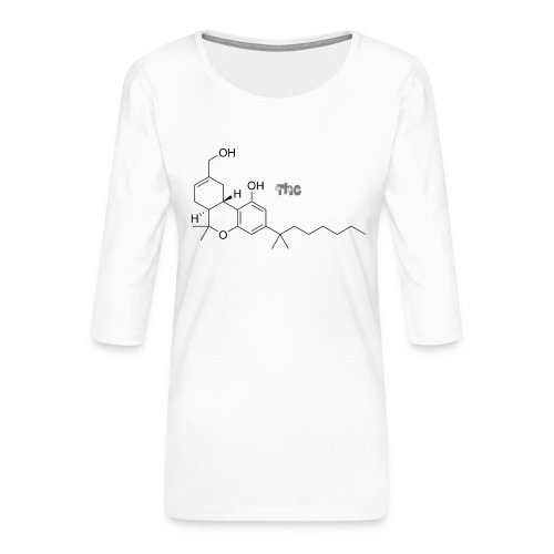 T-shirt molécule THC Cannabis - T-shirt Premium manches 3/4 Femme