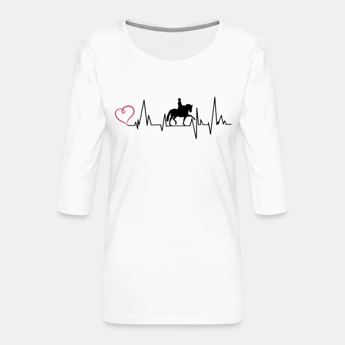 Heartbeat Dressurreiterin klassisch Herz - Frauen Premium 3/4-Arm Shirt