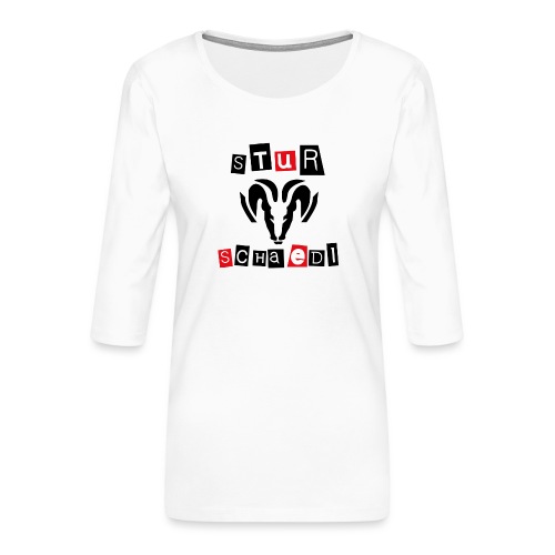 Sturschaedl Band-Logo (heller Hintergrund) - Frauen Premium 3/4-Arm Shirt