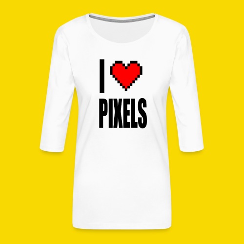 I Love Pixels - Koszulka damska Premium z rękawem 3/4