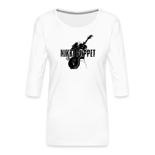 NP gitarrist Logo schwarz - Frauen Premium 3/4-Arm Shirt