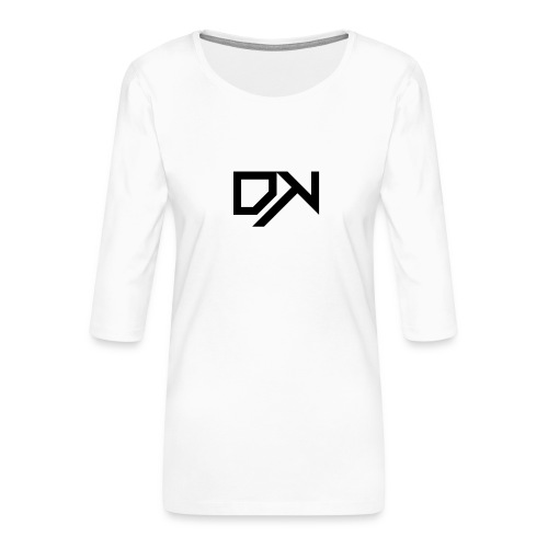 DewKee Logo T-Shirt Black - Women's Premium 3/4-Sleeve T-Shirt