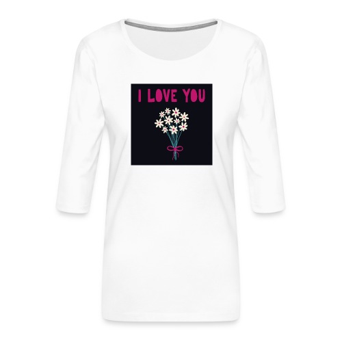 flowers - T-shirt Premium manches 3/4 Femme