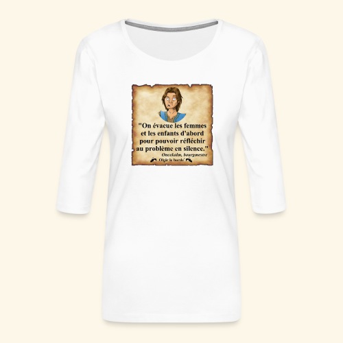 humain évacuation - T-shirt Premium manches 3/4 Femme