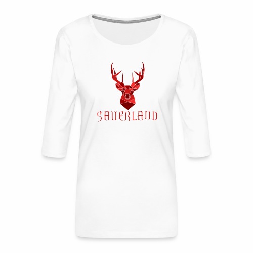 Sauerland Geweih rot - Frauen Premium 3/4-Arm Shirt