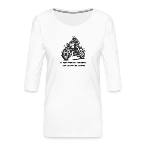 design motard - T-shirt Premium manches 3/4 Femme