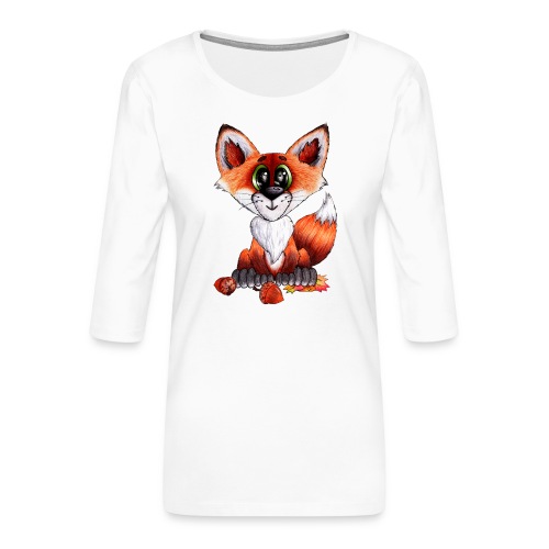 llwynogyn - a little red fox - Dame Premium shirt med 3/4-ærmer