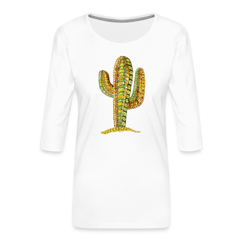 Le cactus - T-shirt Premium manches 3/4 Femme