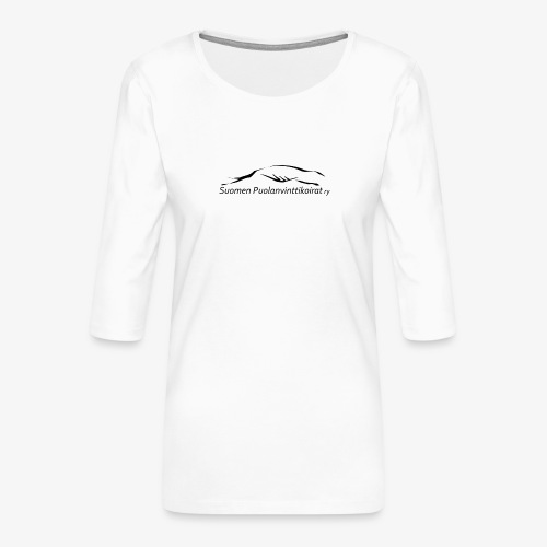 SUP logo musta - Naisten premium 3/4-hihainen paita
