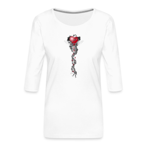 Barbwired Heart 2 - Herz in Stacheldraht - Frauen Premium 3/4-Arm Shirt
