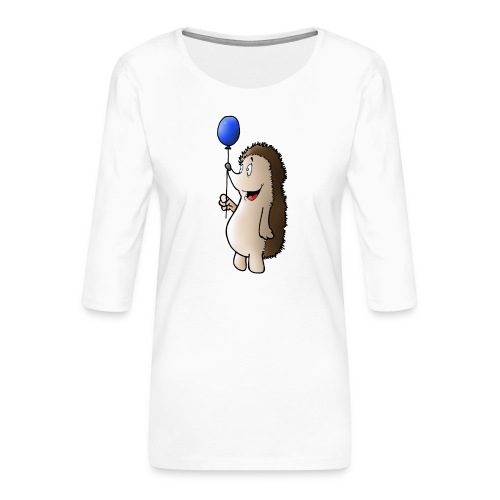 Igel mit Luftballon - Frauen Premium 3/4-Arm Shirt
