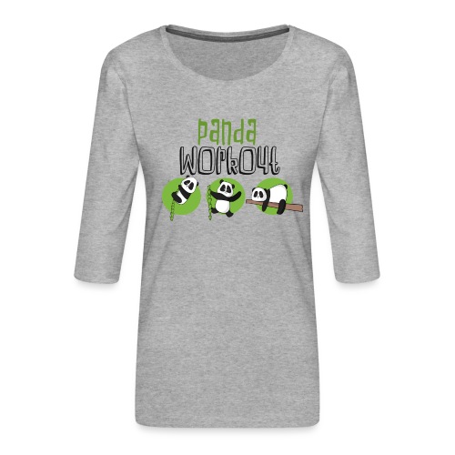 Panda Workout Fitness für Genießer und Faulenzer - Frauen Premium 3/4-Arm Shirt